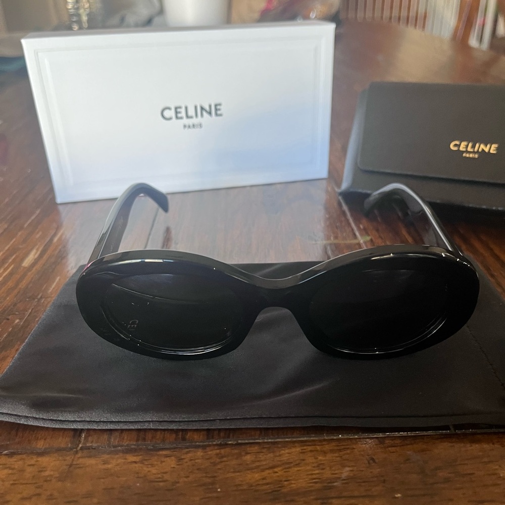 CELINE Triomphe 52mm oval sunglasses